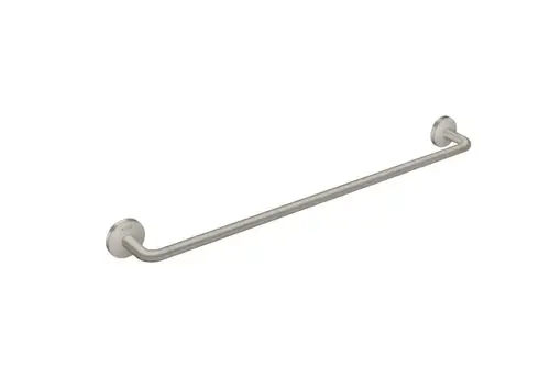 Badetuchhalter aus Edelstahl mit zwei Wandhalterungen, schlichtes Design, deutlich erkennbar mit der Marke AXOR.